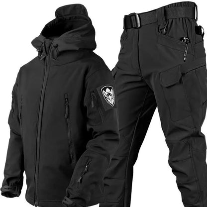 Outdoor Shark Skin Warmth Jackets Pants Set Men Tactical Camo