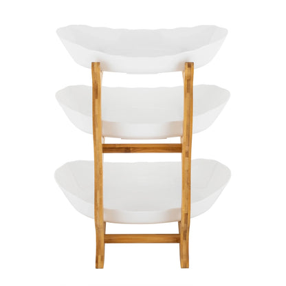 Serving Bowls with Stand, Snack Dessert Cake Tray Plate Rack