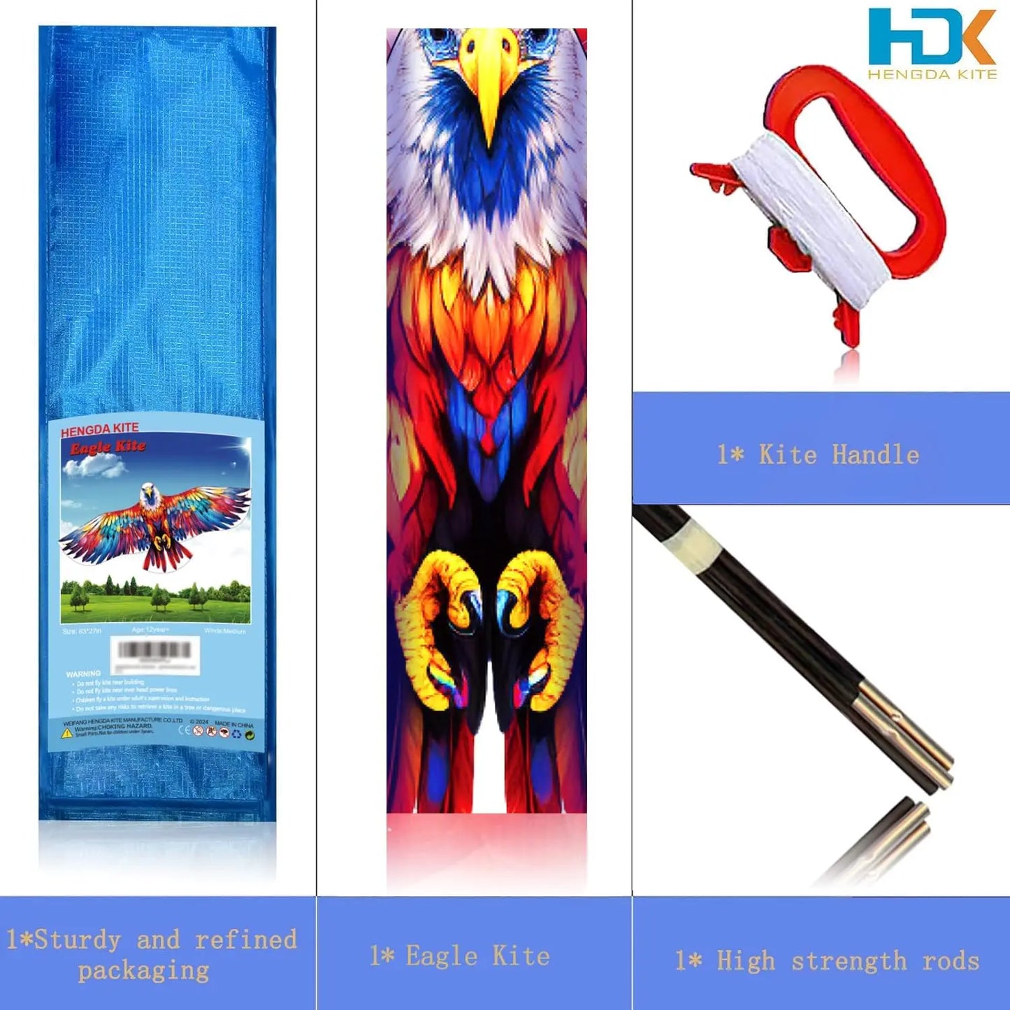 New Outdoor Fun Sports Huge Colorful Eagle Kite
