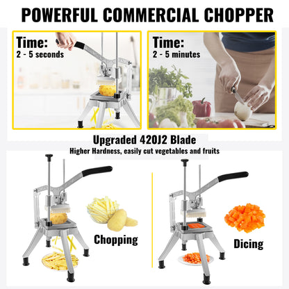 Commercial Chopper with 4 Replacement Blades