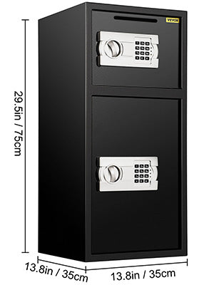 33" Double Door Electronic Safe Deposit Box & Storage Space