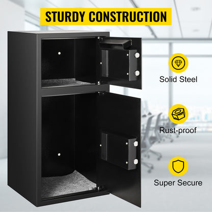 33" Double Door Electronic Safe Deposit Box & Storage Space